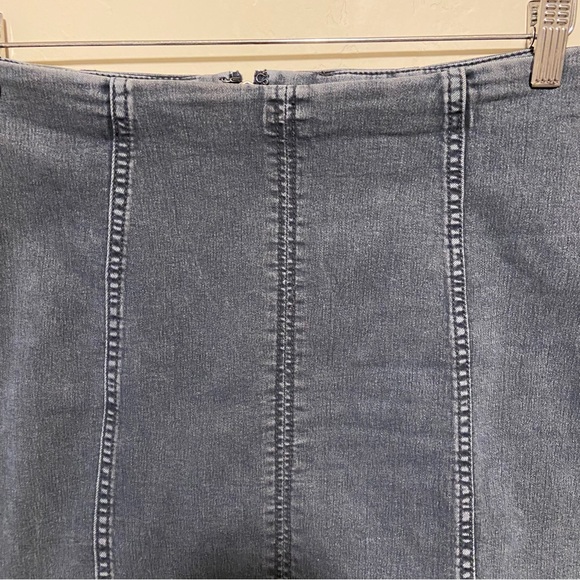 Free People Modern Femme Washed Grey Denim Mini Skirt 12 - Picture 8 of 12